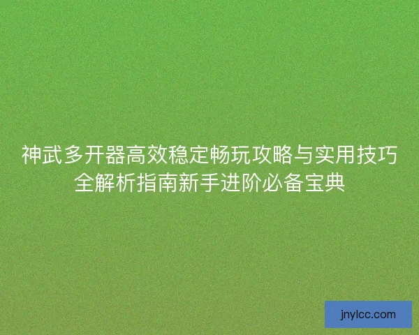 神武多开器高效稳定畅玩攻略与实用技巧全解析指南新手进阶必备宝典